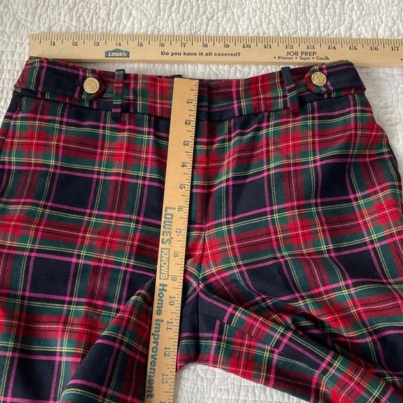 Talbots Vibrant Wool-blend Plaid Straight Wider-leg Pants, 4 Petite - Picture 4 of 11